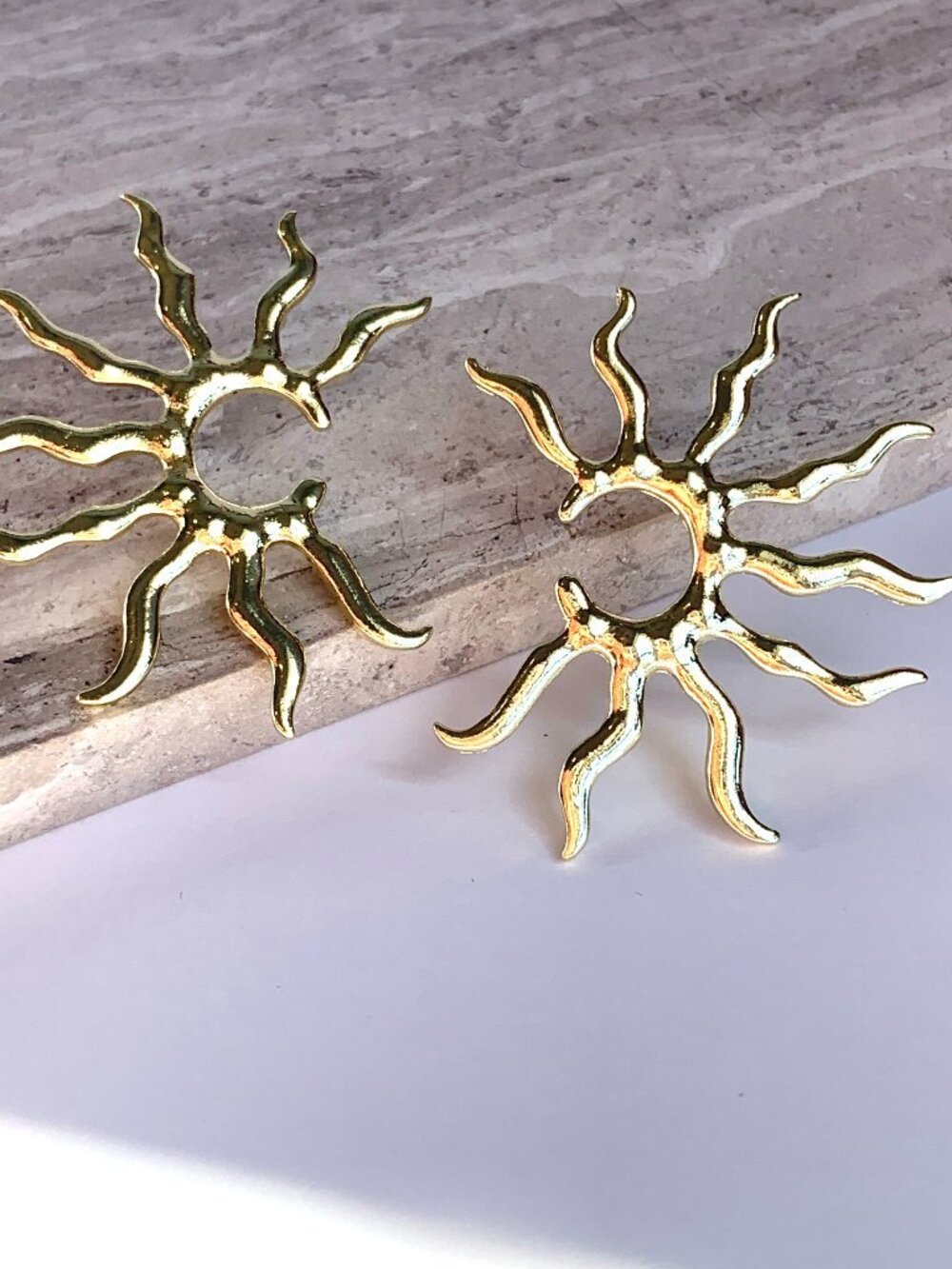 NEW Anthropologie Gold Sunburst Earrings